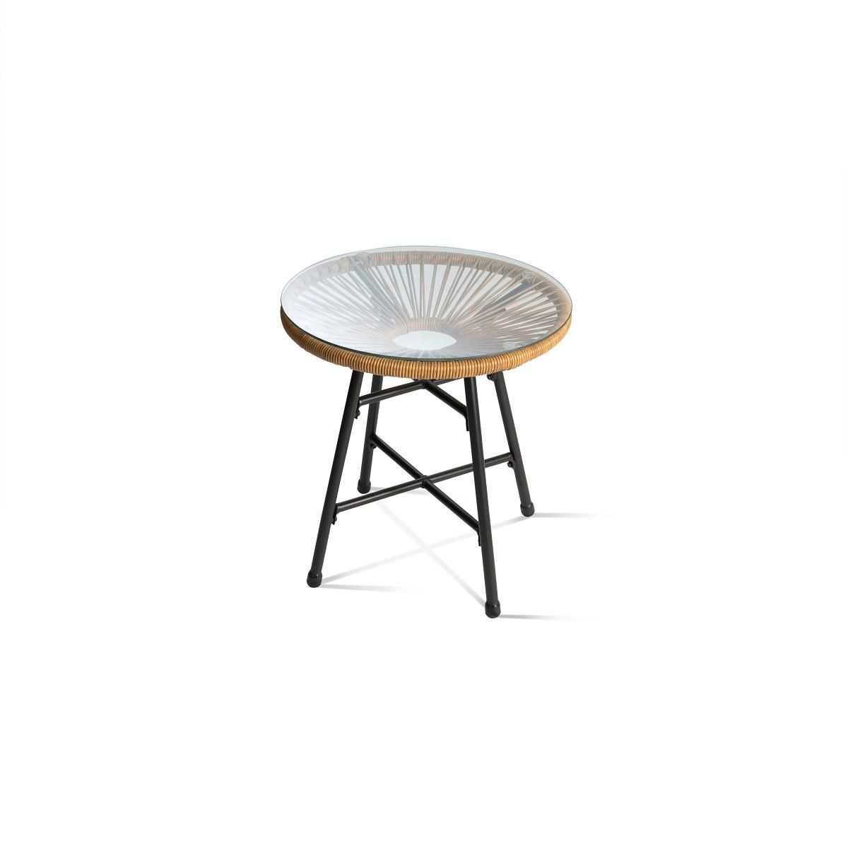 Inkazen Salon bas de jardin en résine naturel 2 places CUBA