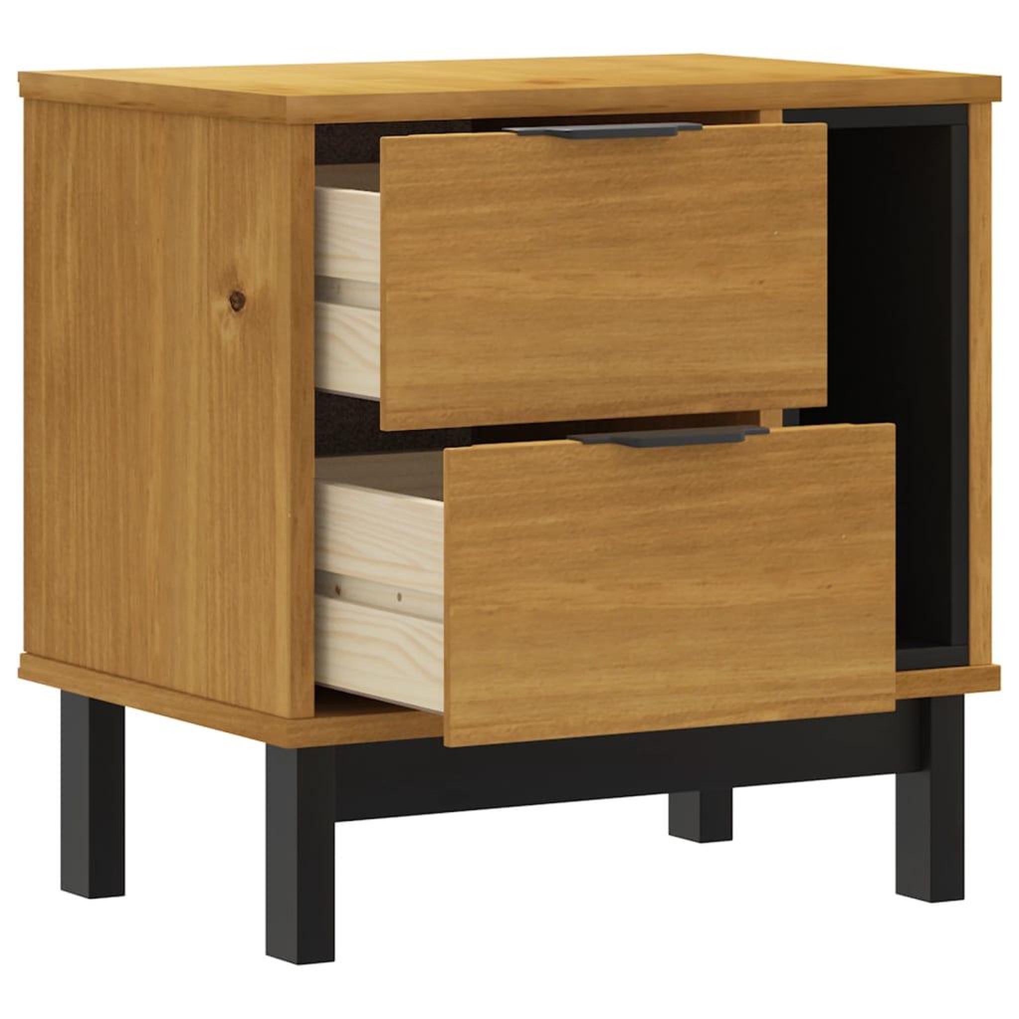 Voir la diapositive 4 : VIDAXL Table de chevet FLAM 49x35x50 cm bois de pin massif