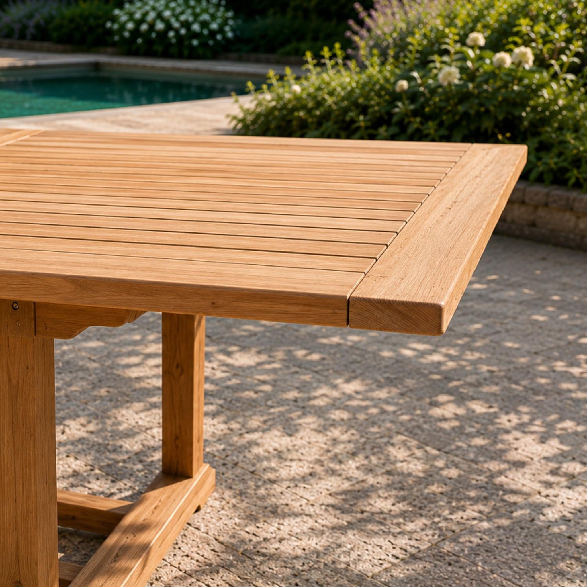 Voir la diapositive 6 : CONCEPT USINE Table en teck rectangulaire extensible 170 cm