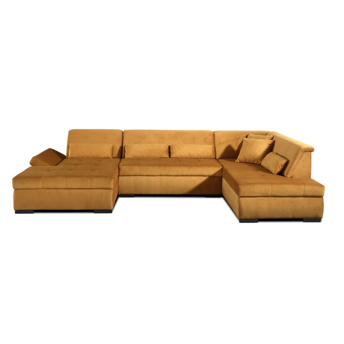 LISA DESIGN Vermont - canapé panoramique d'angle droit - 7 places - xxl - en velours