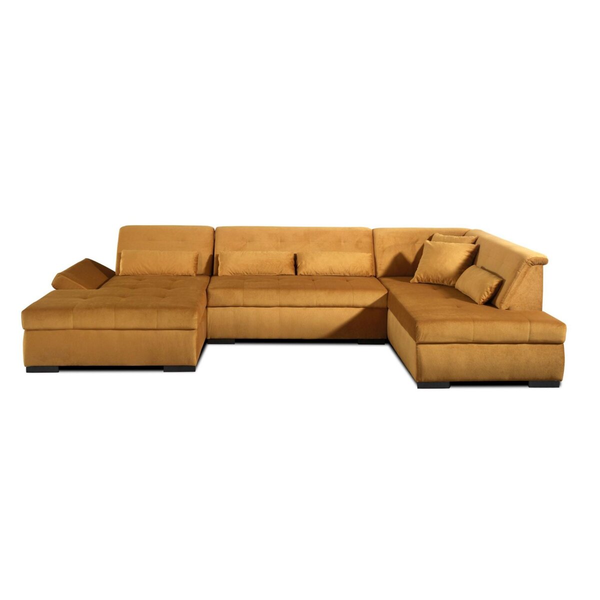 LISA DESIGN Vermont - canapé panoramique d'angle droit - 7 places - xxl - en velours