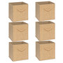 Voir la diapositive 1 : FIVE Lot de 6 boîtes de rangement effet rotin STEMY - L. 31 x l. 31 x H. 31 cm - Beige