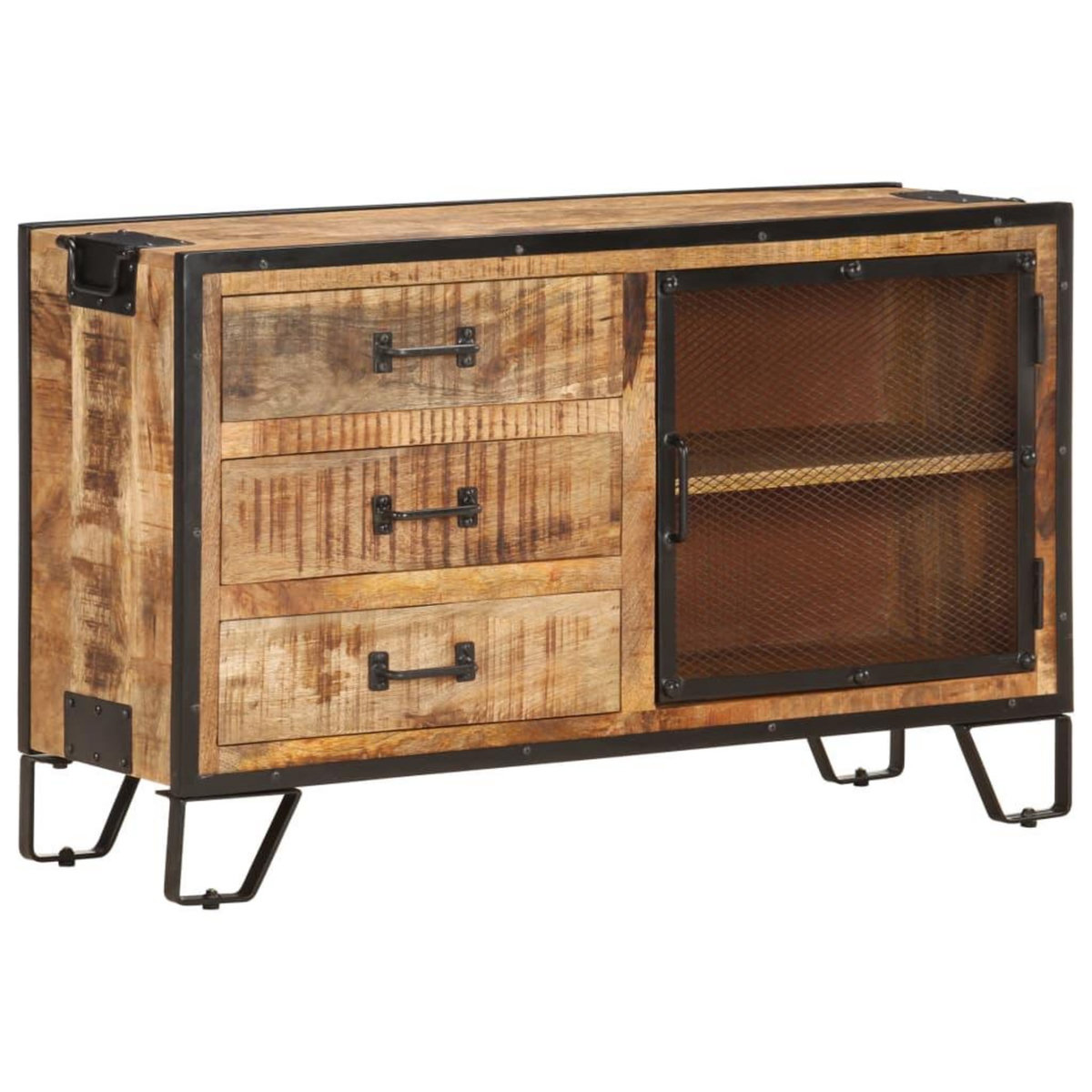 VIDAXL Buffet 100x31x60 cm Bois de manguier massif brut