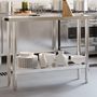 Voir la diapositive 1 : VIDAXL Table de travail de cuisine 110x30x85 cm acier inoxydable