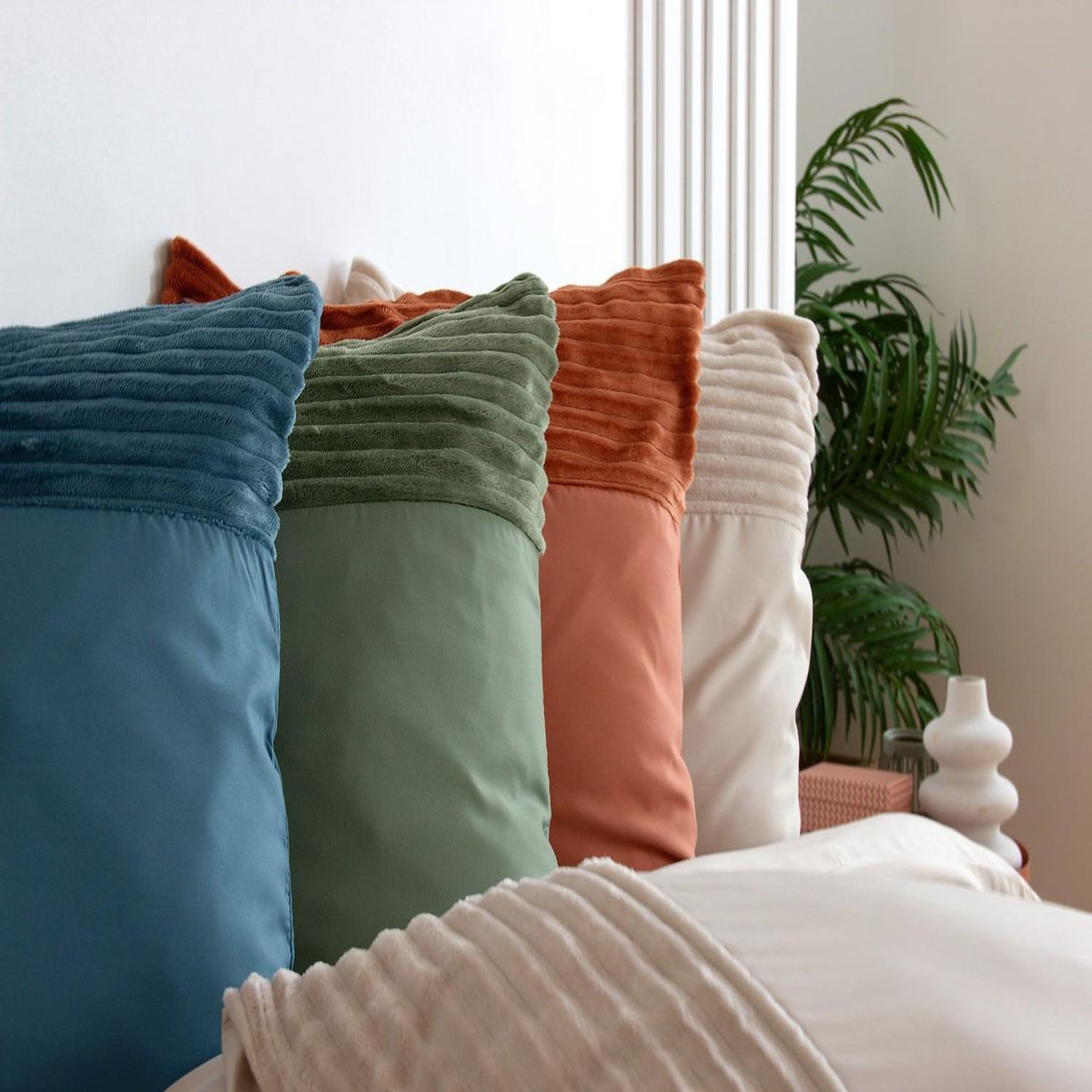 Home collection Parure housse de couette microfibre et velour