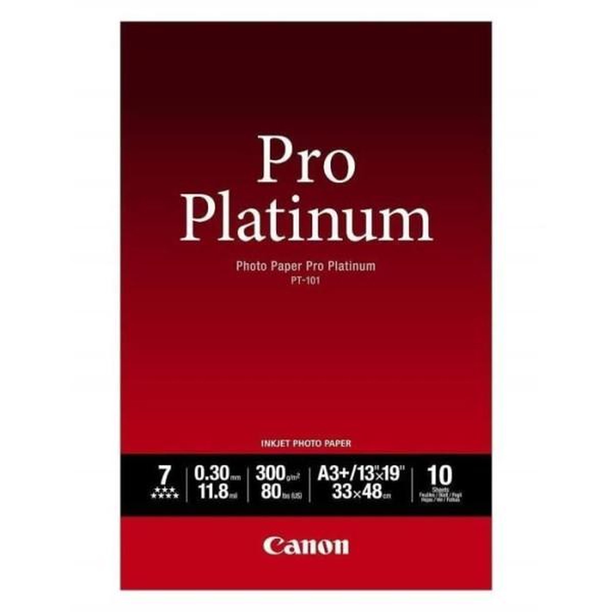 Voir la diapositive 2 : Canon Papier photo CANON PT-101 Pro platinum 300g A3+ - 10 feuilles