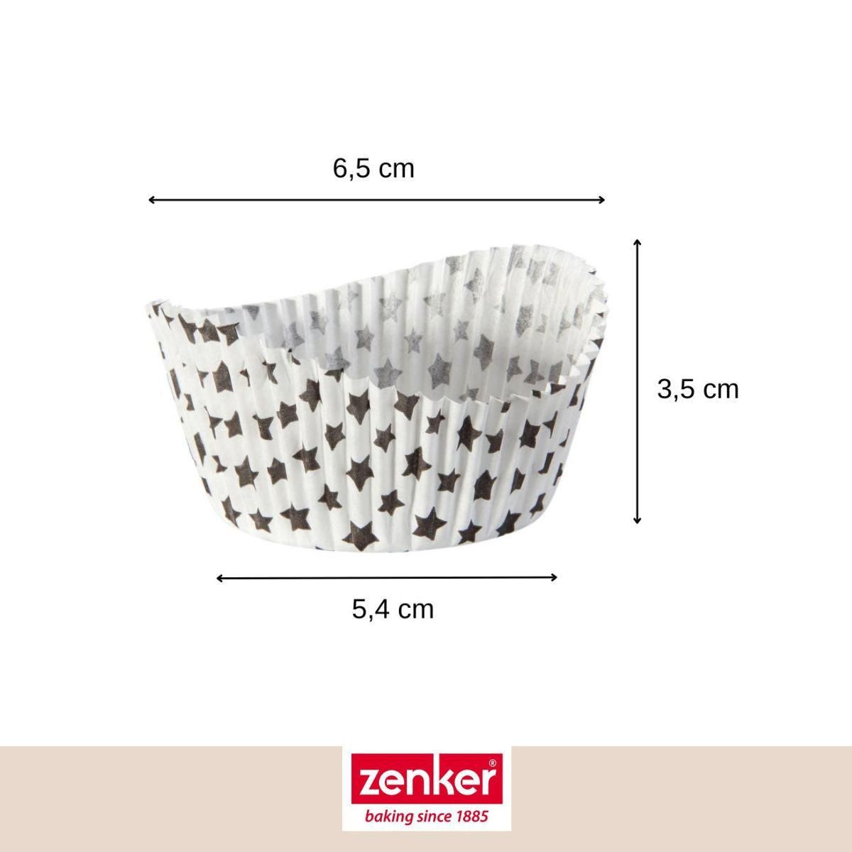 ZENKER Set pâtisserie avec 50 moules à muffins étoiles en papier, 2 bols à mixer, verre mesureur et spatule Zenker