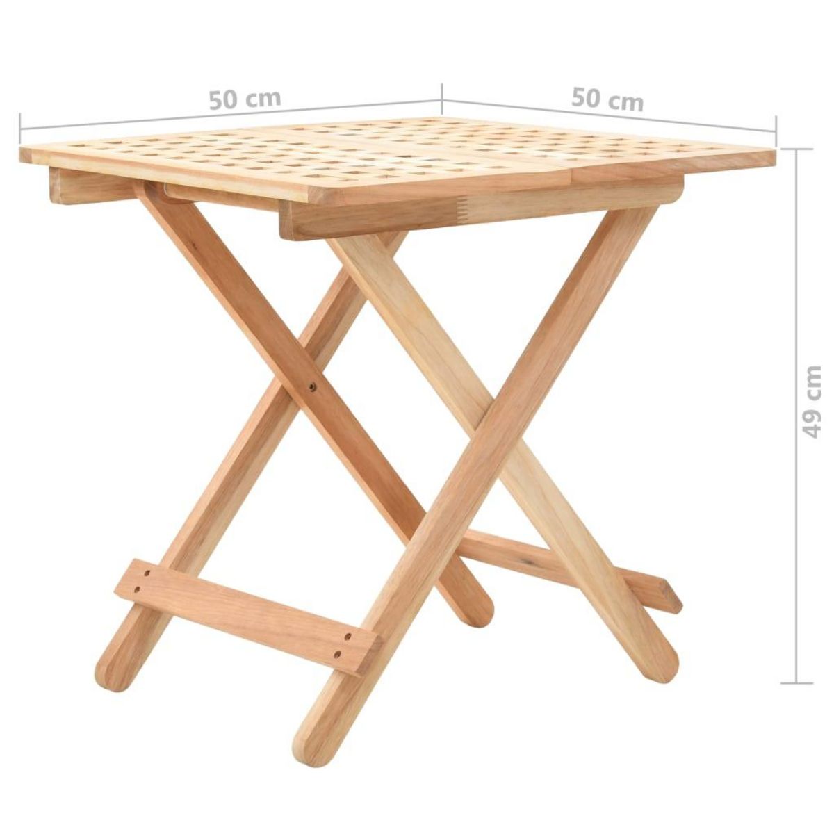 VIDAXL Table d'appoint pliante 50 x 50 x 49 cm Bois de noyer massif