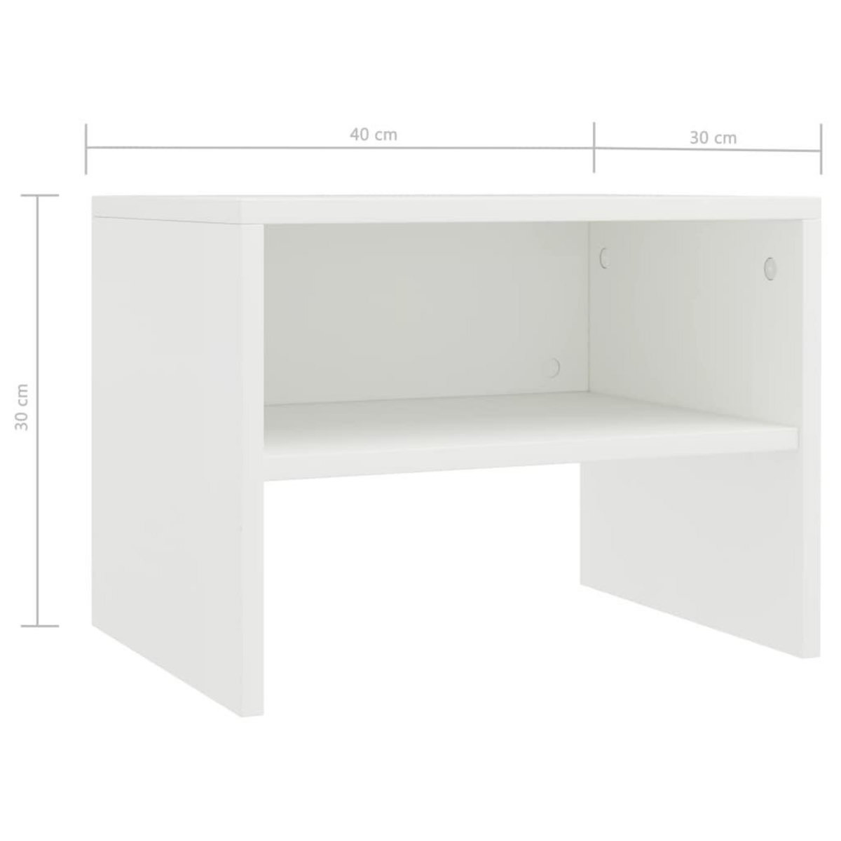 VIDAXL Table de chevet Blanc 40x30x30 cm Bois d'ingenierie