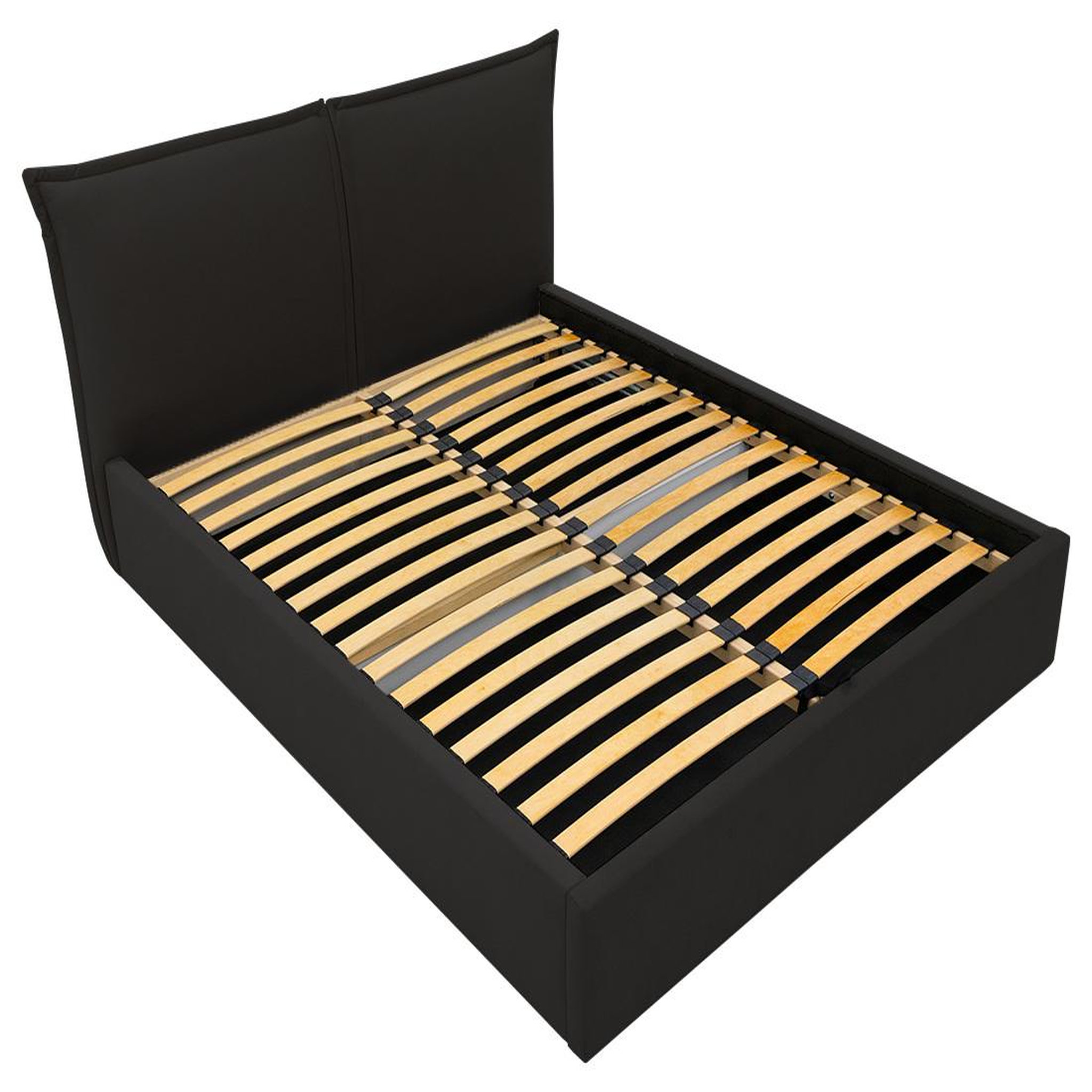 Voir la diapositive 3 : BEST MOBILIER John - lit coffre - 160x200 cm - en velours - sommier inclus