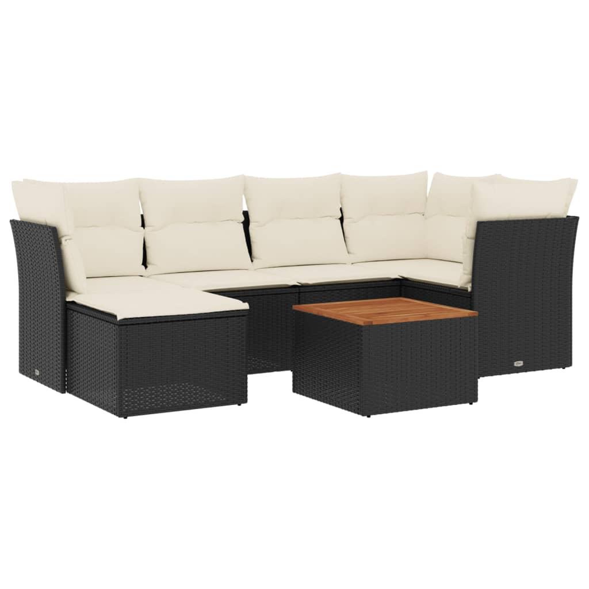 Voir la diapositive 2 : VIDAXL Salon de jardin 7 pcs avec coussins noir resine tressee