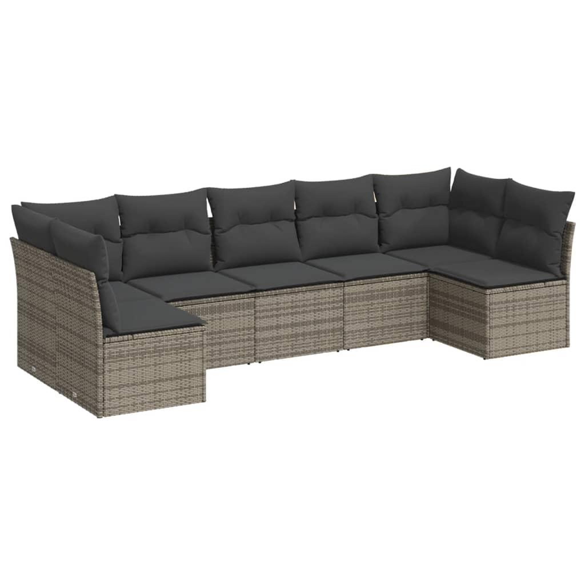 Voir la diapositive 2 : VIDAXL Salon de jardin avec coussins 7 pcs gris resine tressee