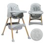 Voir la diapositive 1 : BEBELISSIMO Bebelissimo - Chaise haute 2 en 1 - Evolutive - Réglable - Pliable - gris - woodie