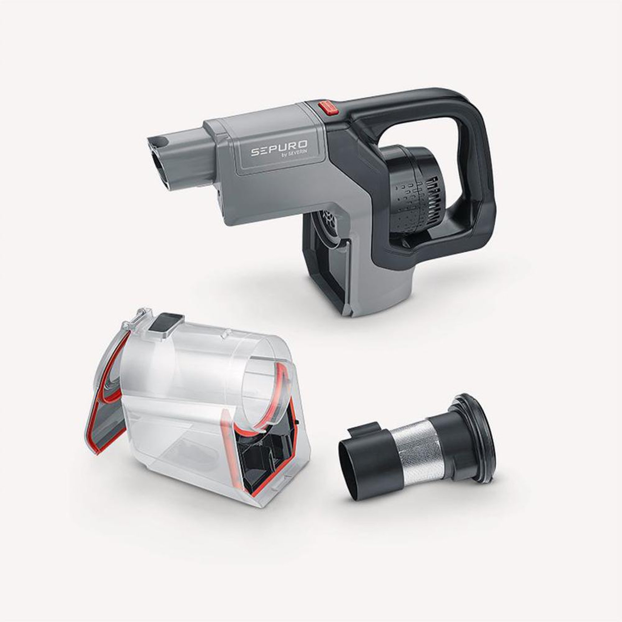 Voir la diapositive 4 : SEVERIN Aspirateur balai 2en1 rechargeable 18v gris - hv7184