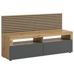 BEST MOBILIER Brentford - meuble tv - effet bois et gris - 2 portes - 160 cm. Coloris disponibles : Marron