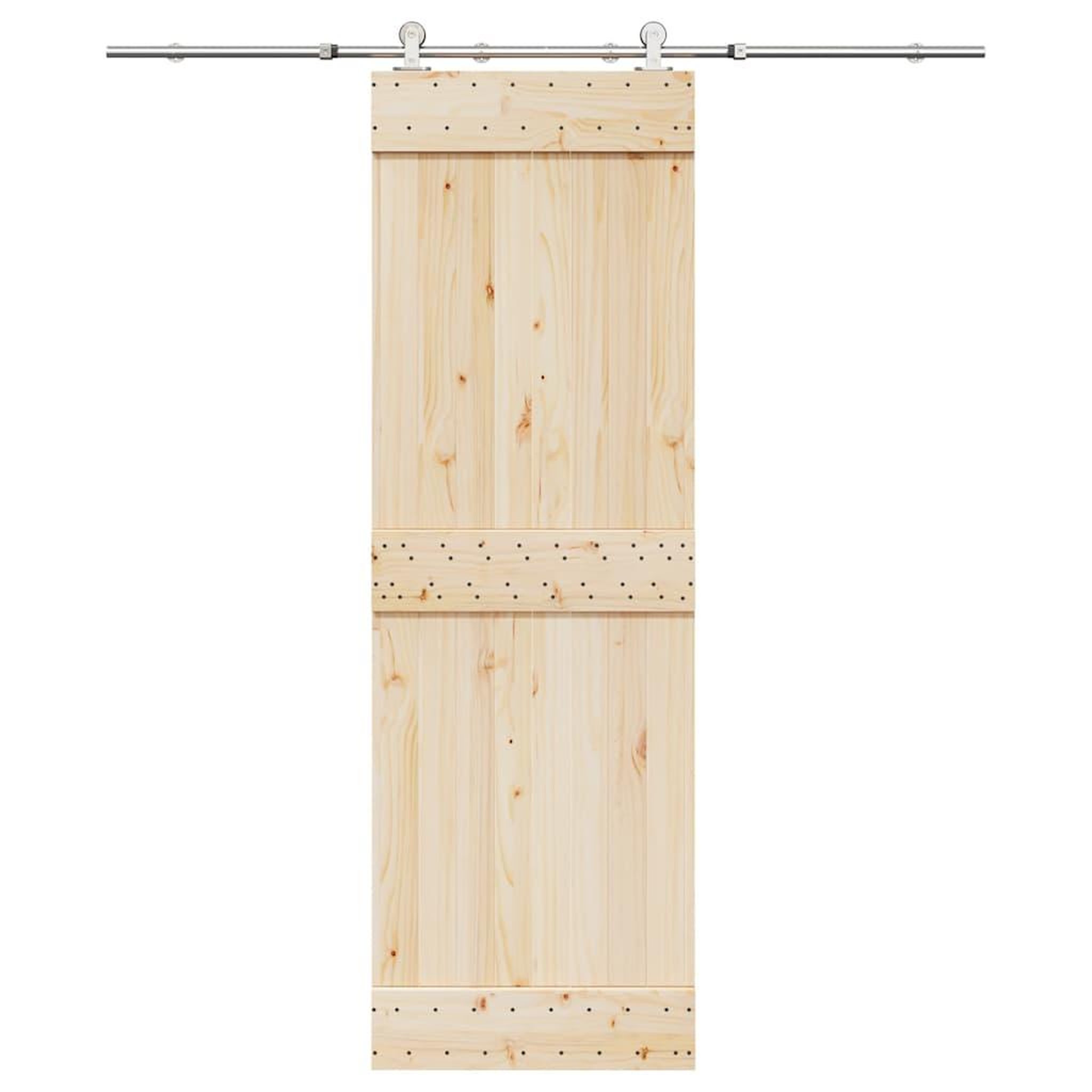 VIDAXL Kit fixation porte coulissante 183 cm Acier inoxydable Argente