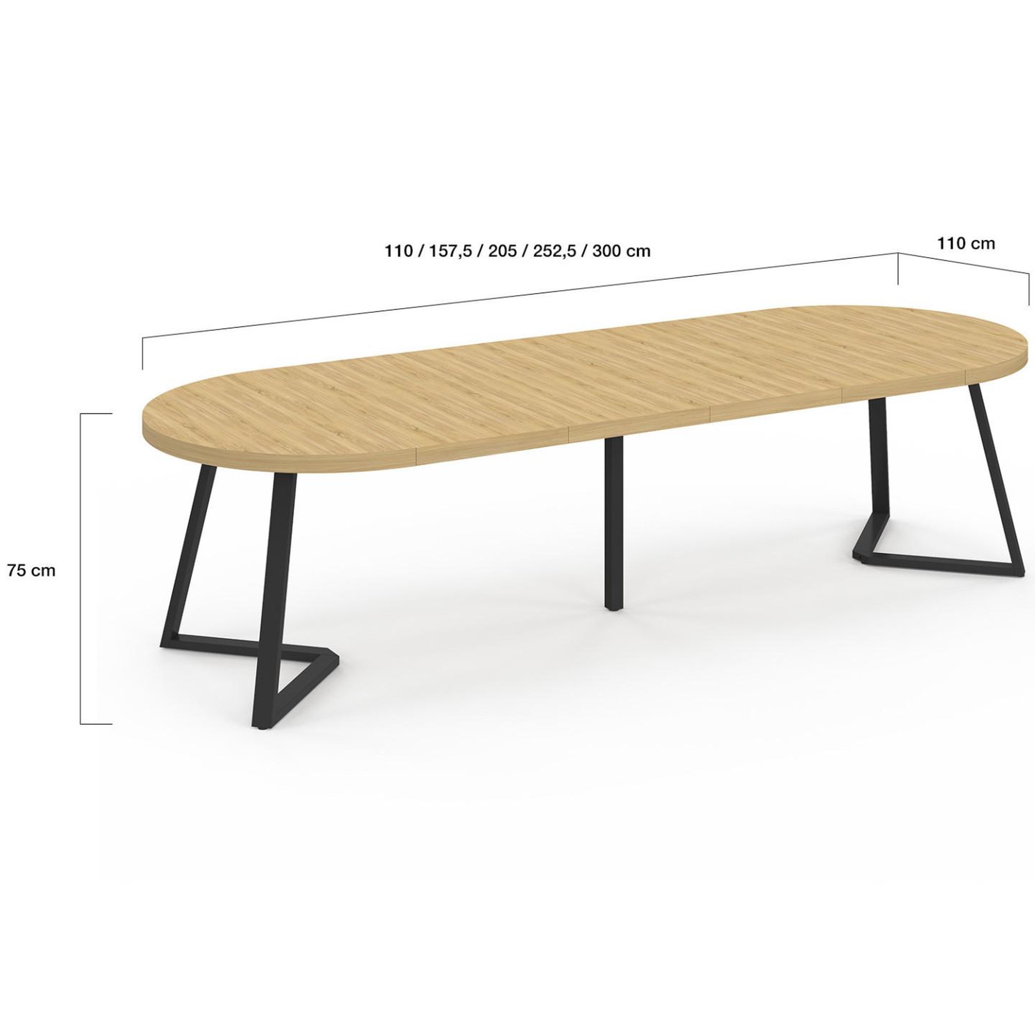 Voir la diapositive 5 : ID MARKET Table à manger extensible ronde selma 4-10 personnes bois effet hêtre 110-300 cm