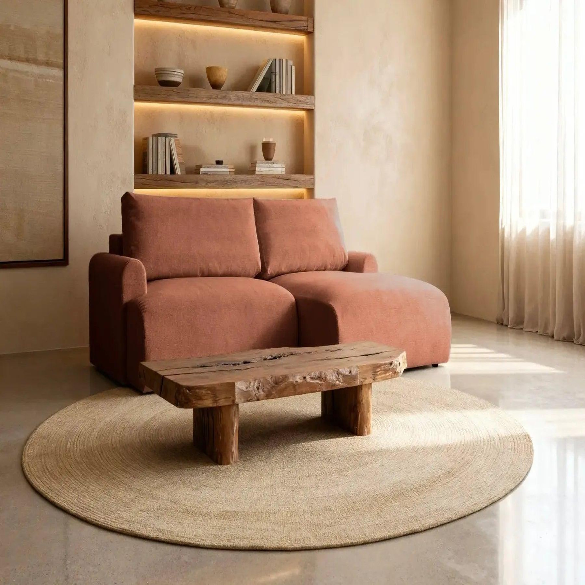 Voir la diapositive 5 : CASANOVA PARIS Raphaelle - canapé d'angle convertible tissu lisse 4 places droit
