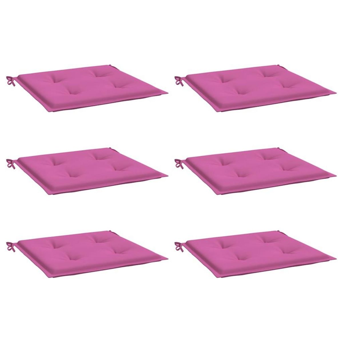 VIDAXL Coussins de chaise de jardin lot de 6 rose 50x50x3 cm tissu