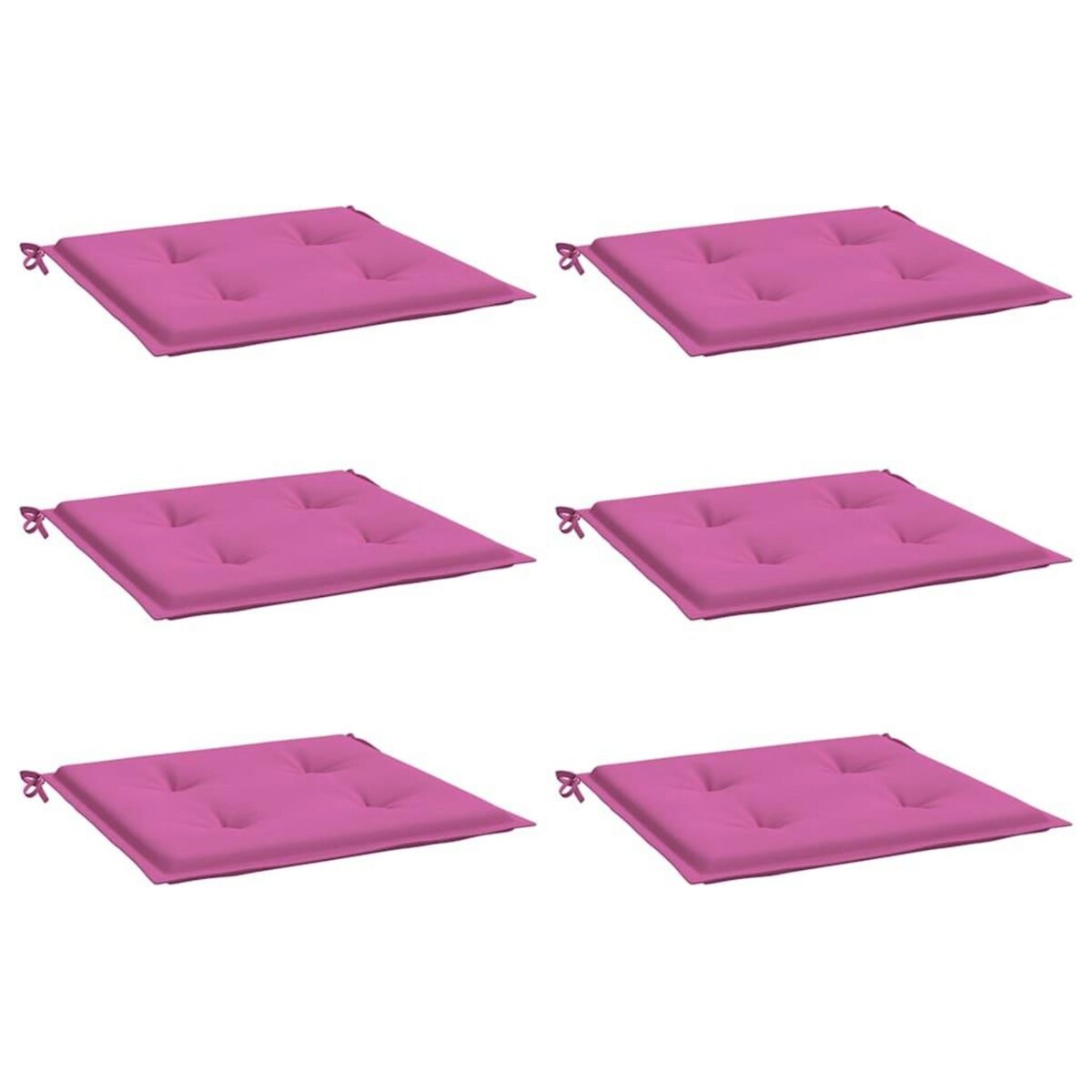 VIDAXL Coussins de chaise de jardin lot de 6 rose 50x50x3 cm tissu