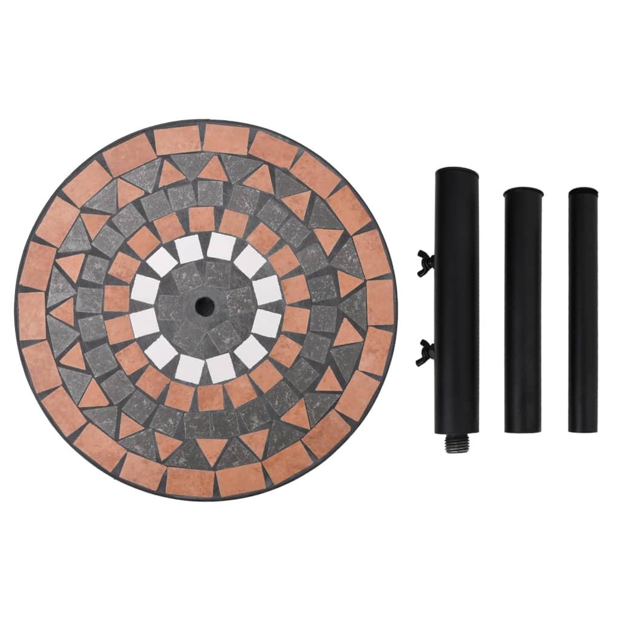 Voir la diapositive 5 : VIDAXL Base de parasol terre cuite et blanc rond 12 kg