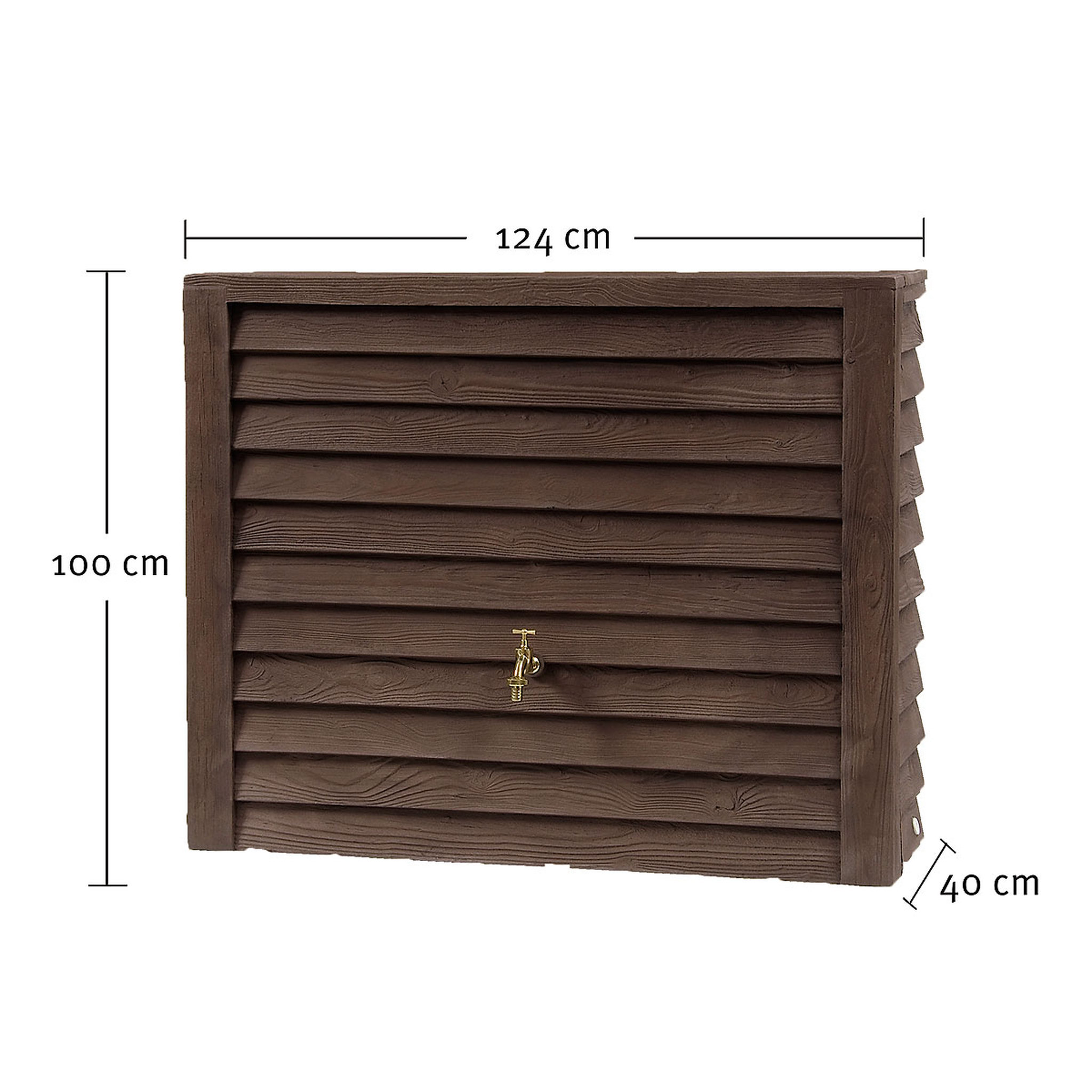 Voir la diapositive 4 : GARANTIA Cuve à eau Woody 350L - aspet bois foncé
