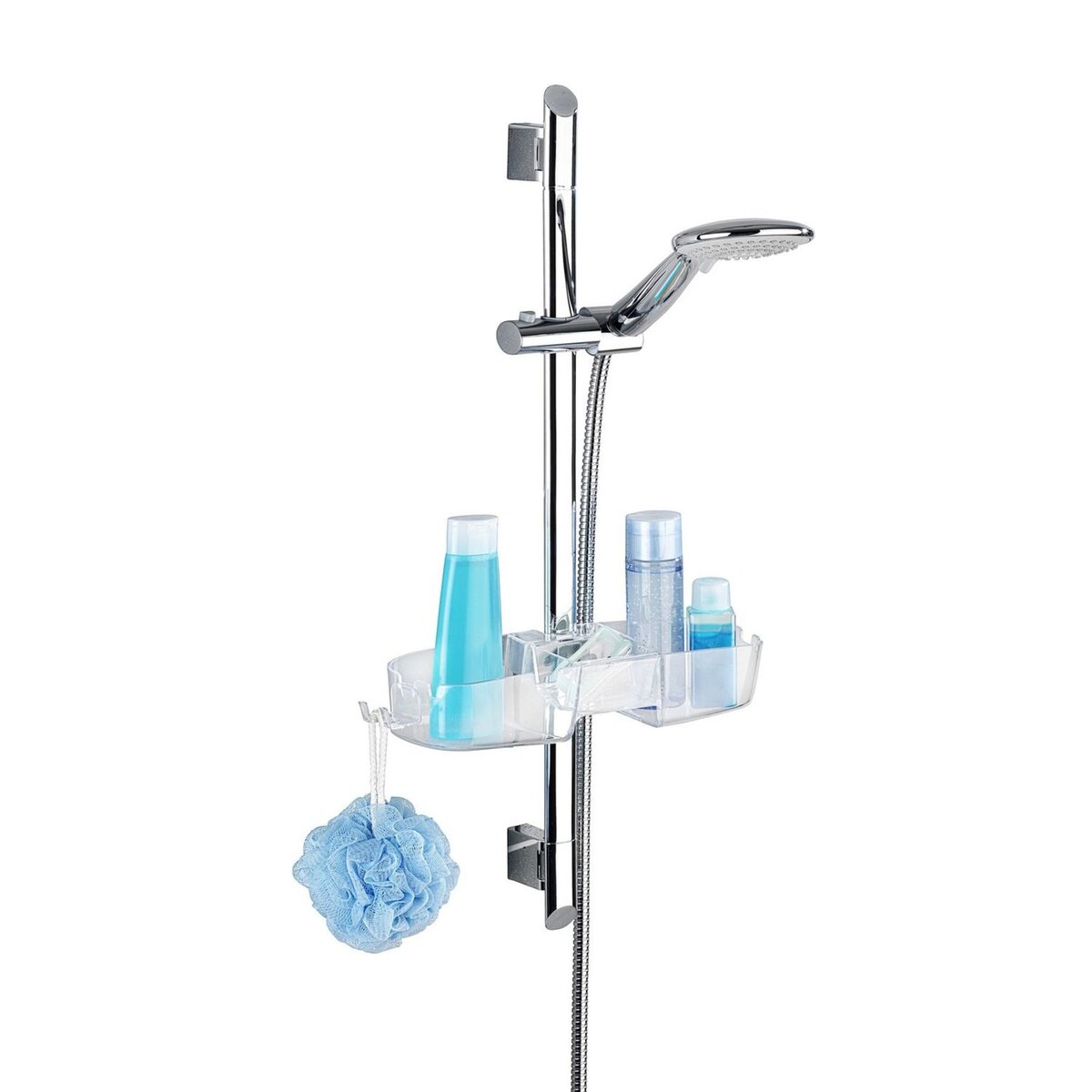 Etagère d'angle de douche - Inox - H. 56/275 cm