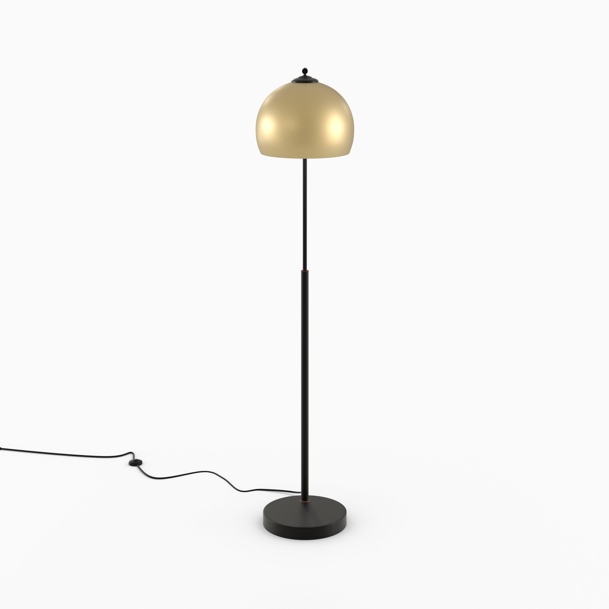 Voir la diapositive 3 : MAISON PAVANE Lampadaire en métal couleur noir et laiton-dinard