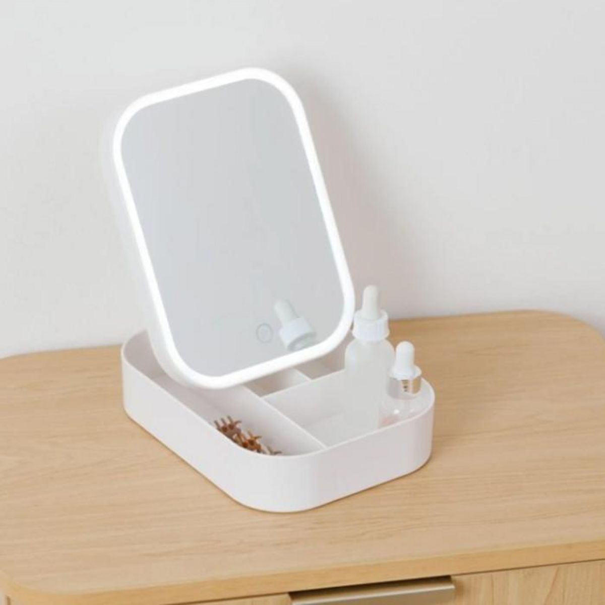 FIVE Boîte Miroir Lumineux  4 Compartiments  19cm Blanc