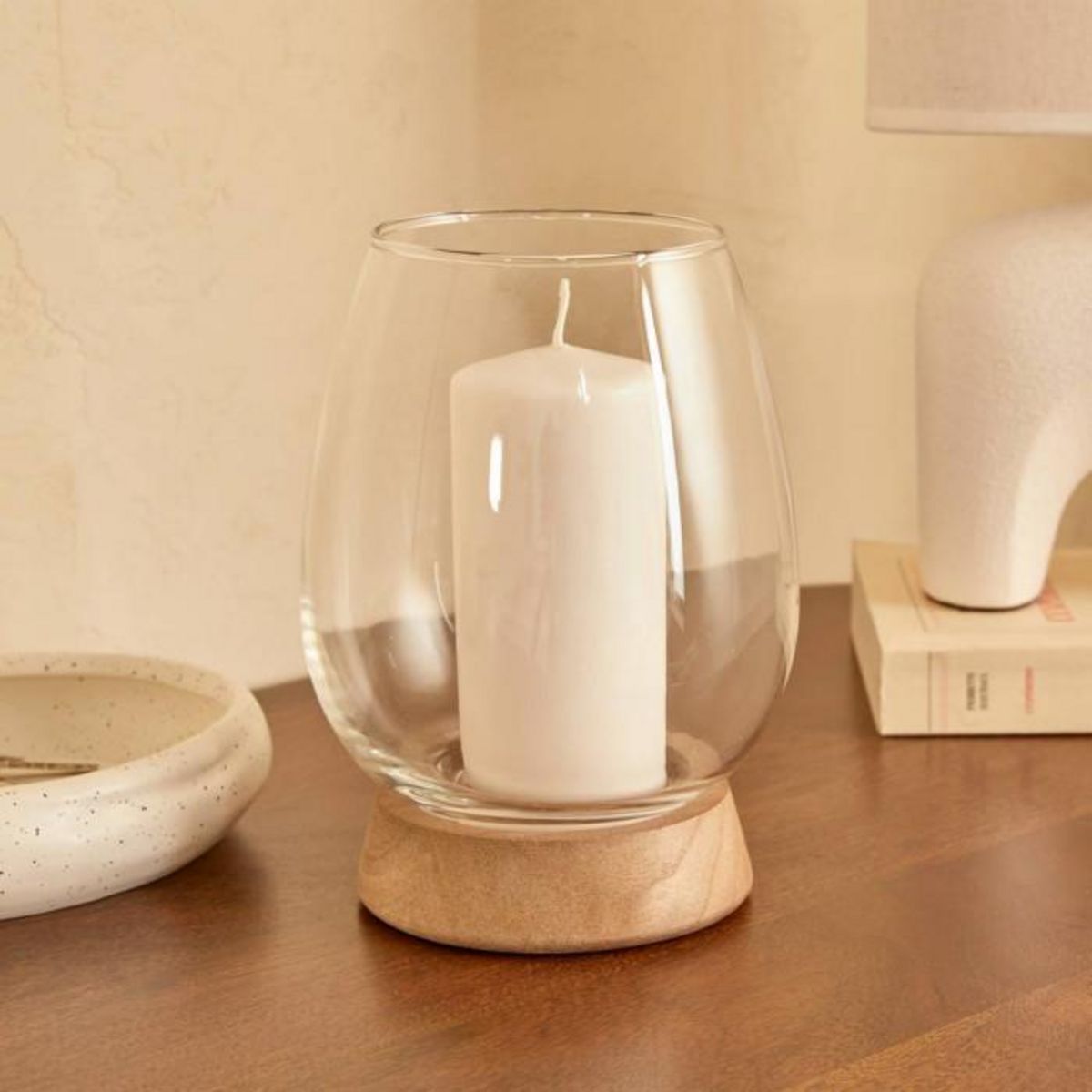 ATMOSPHERA Photophore Déco en Verre  Wonj  18cm Transparent