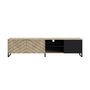 Voir la diapositive 3 : BEST MOBILIER Bobochic auxane - meuble tv - bois et noir - 200 cm - style contemporain