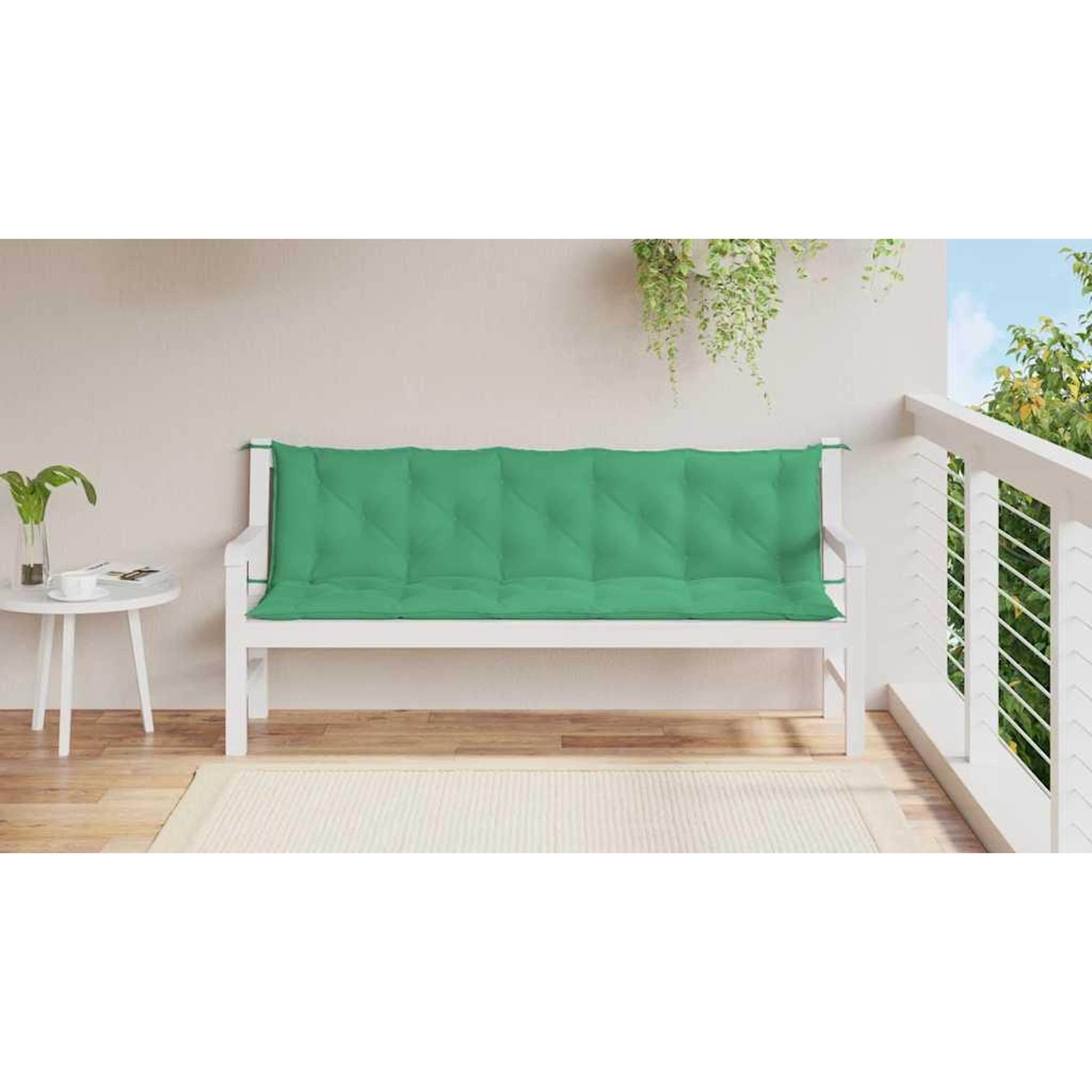 Voir la diapositive 3 : VIDAXL Coussin de banc de jardin vert 180x(50+50)x7 cm tissu oxford