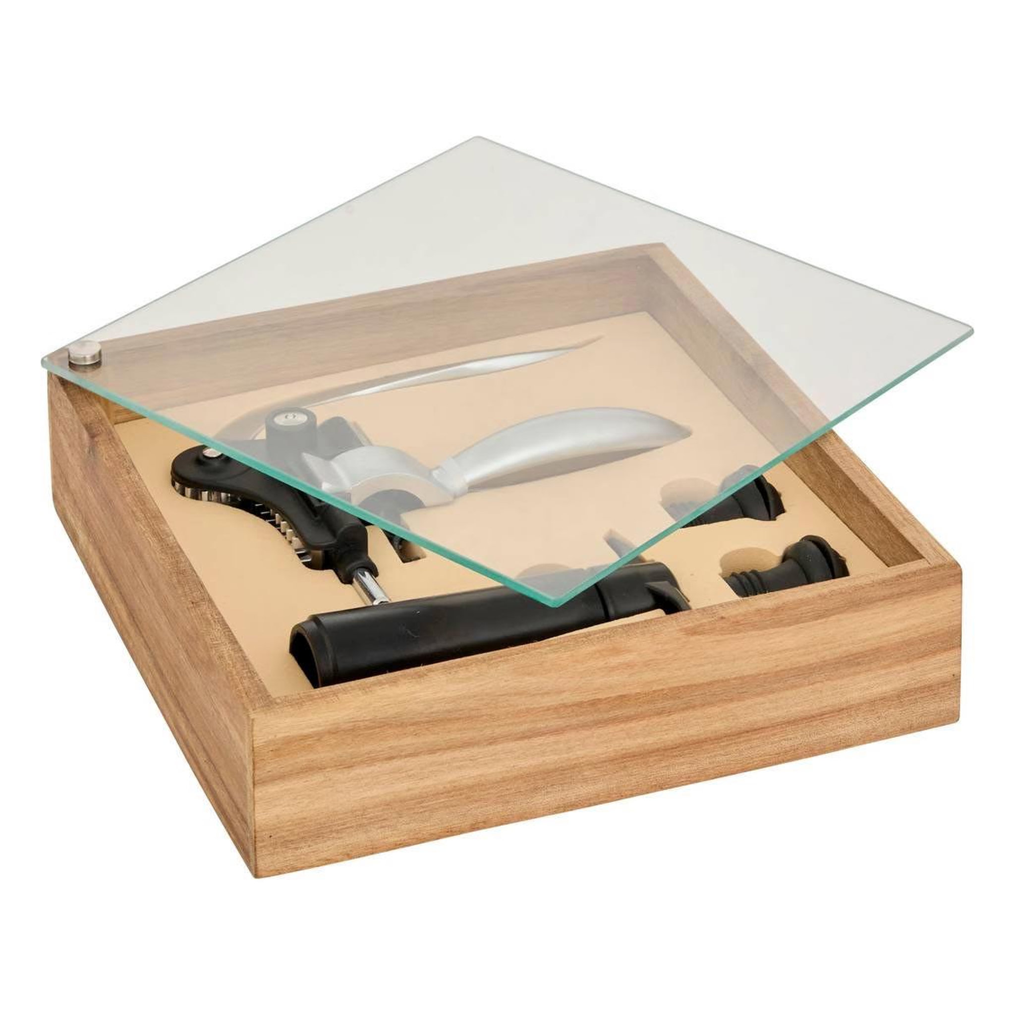 Voir la diapositive 2 : SECRET DE GOURMET Coffret sommelier 4 pièces  jules  24cm marron