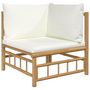 Voir la diapositive 4 : VIDAXL Salon de jardin 12 pcs avec coussins blanc creme bambou