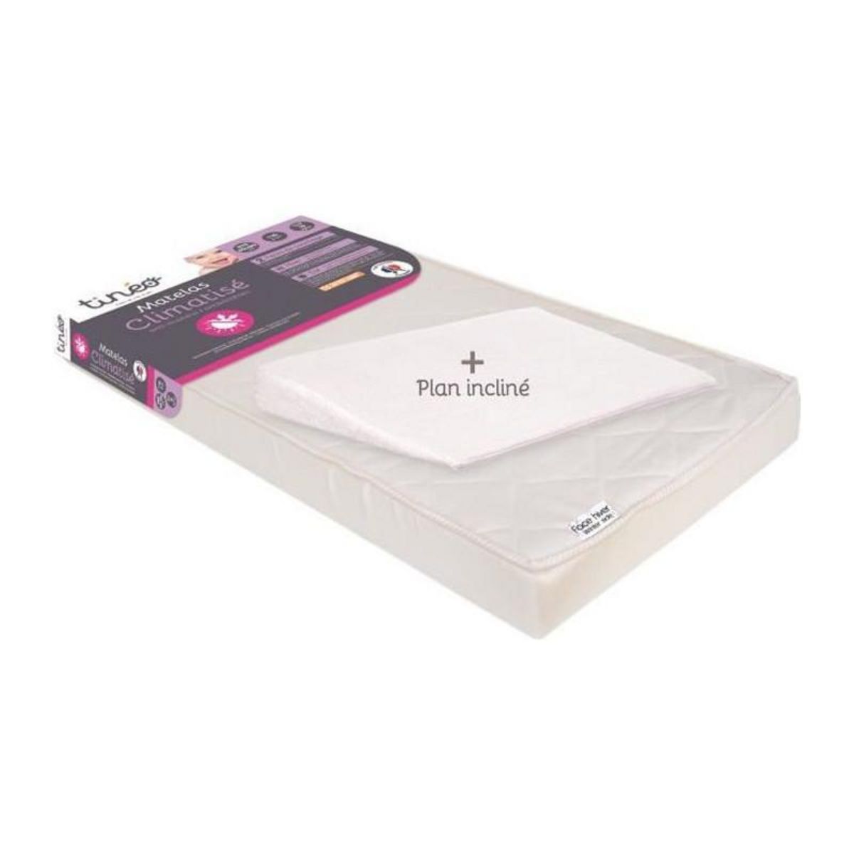 TINEO TINEO Matelas climatise 70x140 cm + plan incline 15? lot