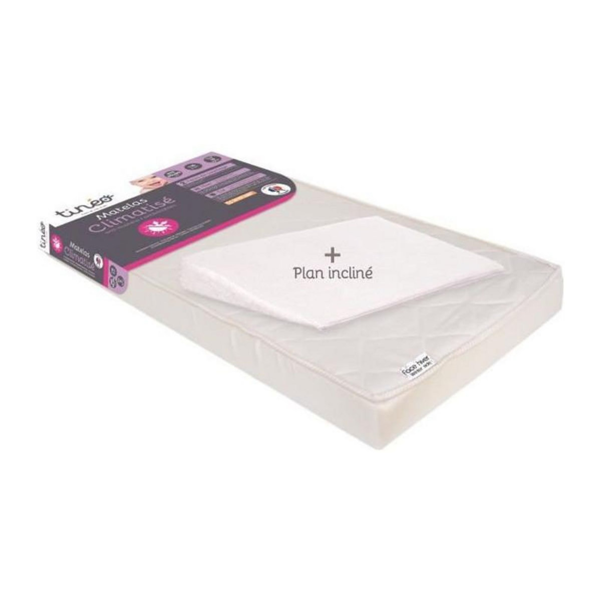 TINEO TINEO Matelas climatise 70x140 cm + plan incline 15? lot