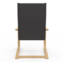 Voir la diapositive 5 : ID MARKET Fauteuil NILS bois façon hêtre et coussin tissu gris