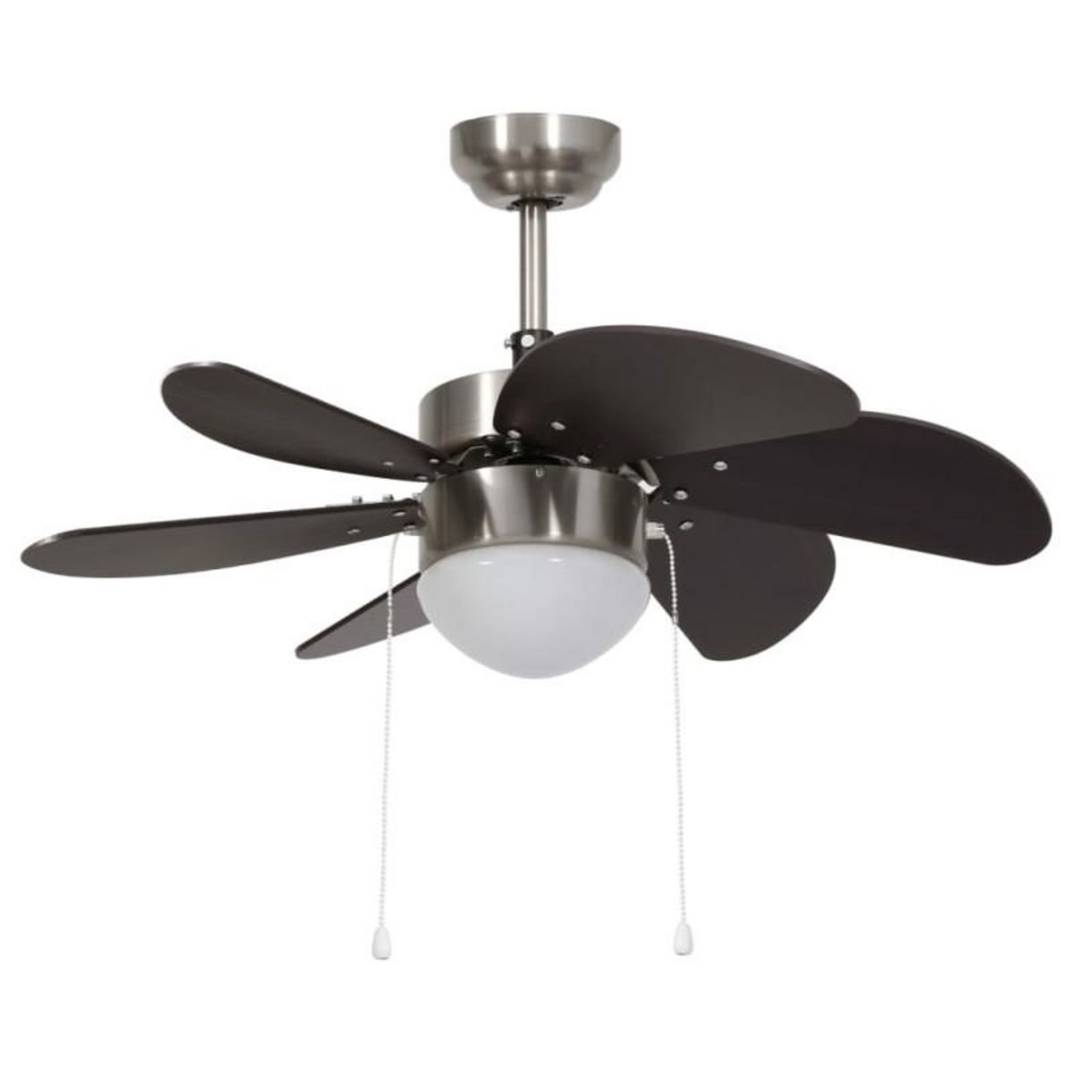 VIDAXL Ventilateur de plafond avec lampe 76 cm Marron foncé