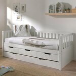 Paris Prix Pack - Lit Capitaine Enfant & Tiroir de Lit  Fritz  90x200cm Blanc