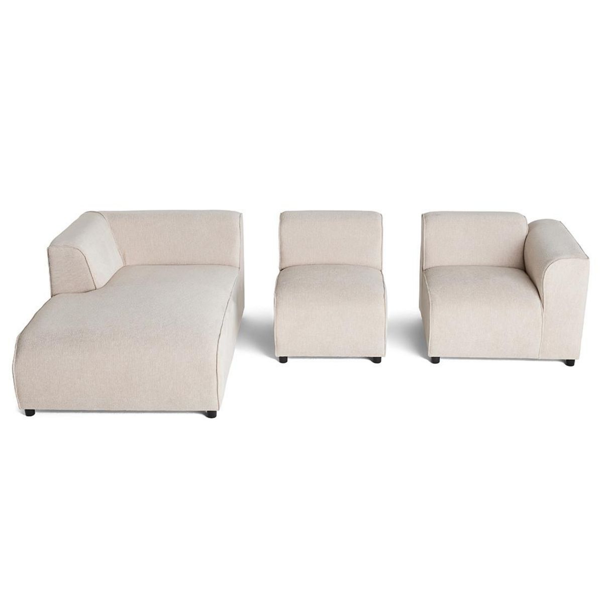 LISA DESIGN Suaro - canapé modulable d'angle gauche 4 places en tissu texturé