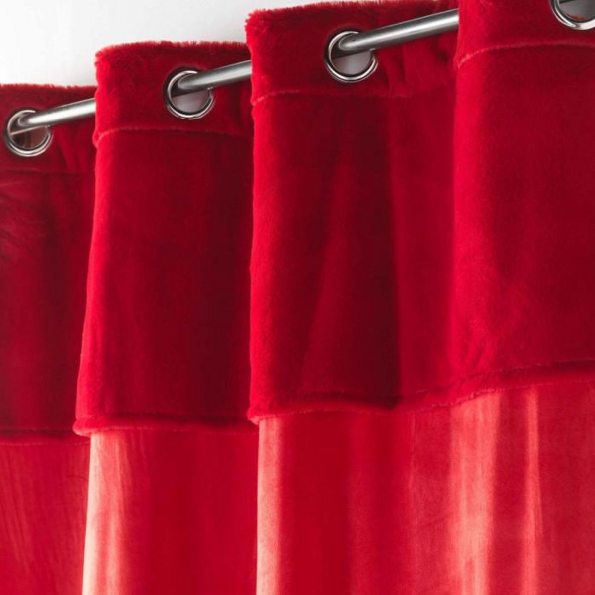 Paris Prix Rideau à Œillets Velours  Caresse  140x240cm Rouge
