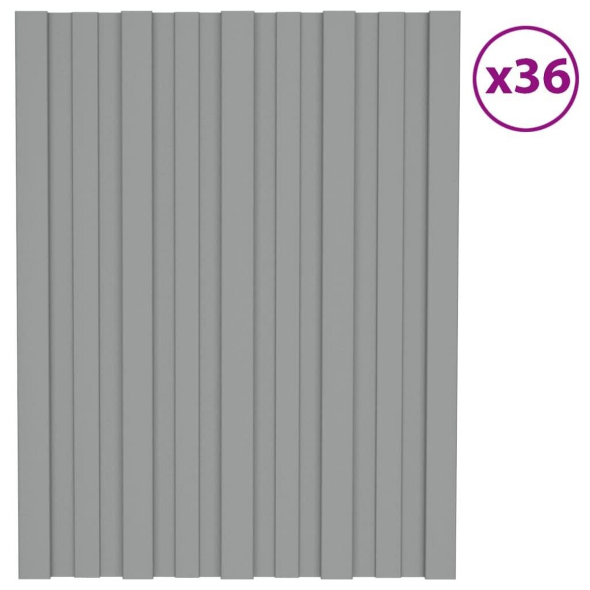 VIDAXL Panneaux de toiture 36 pcs Acier galvanise Gris 60x45 cm