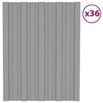 VIDAXL Panneaux de toiture 36 pcs Acier galvanise Gris 60x45 cm