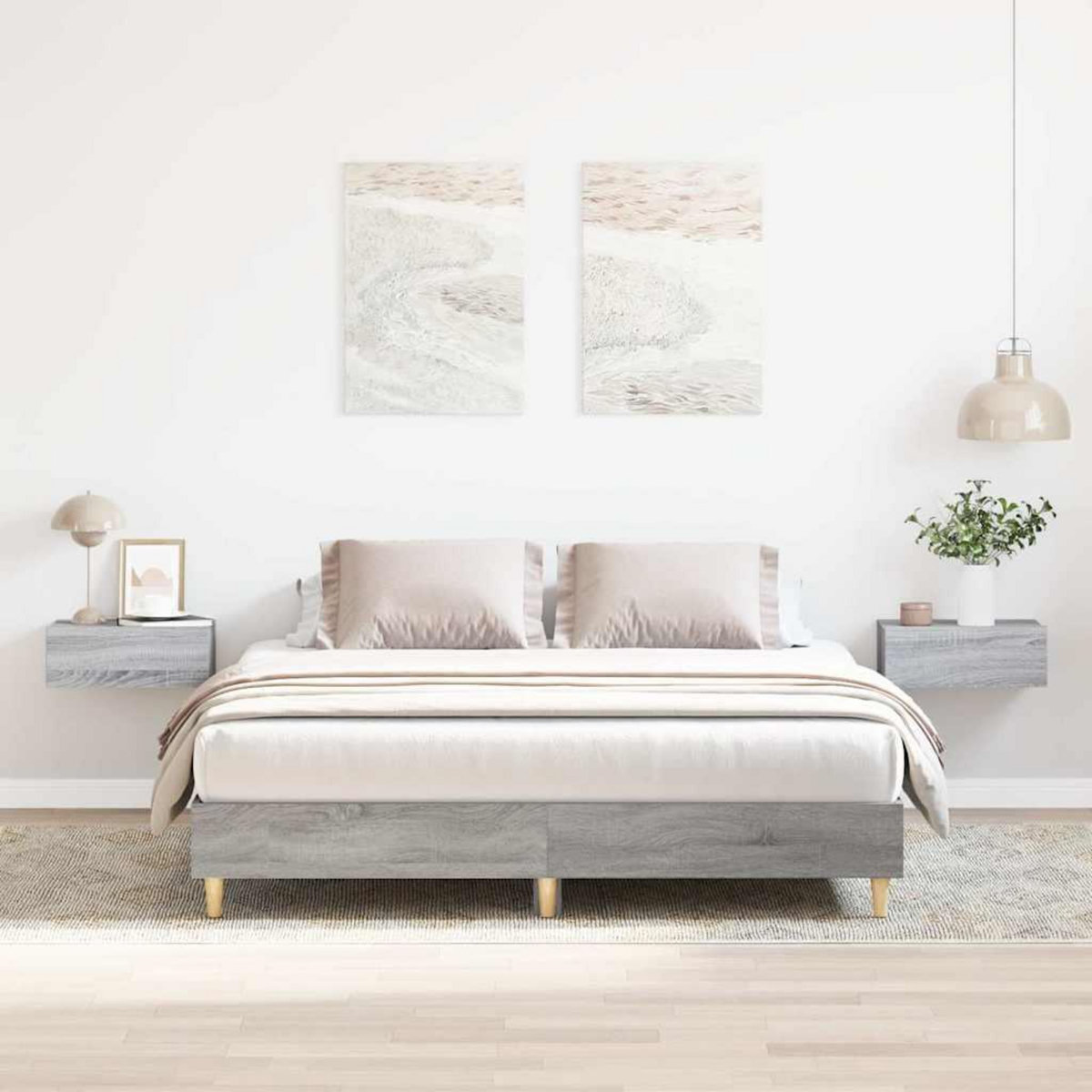 VIDAXL Cadre de lit sans matelas sonoma gris 150x200 cm