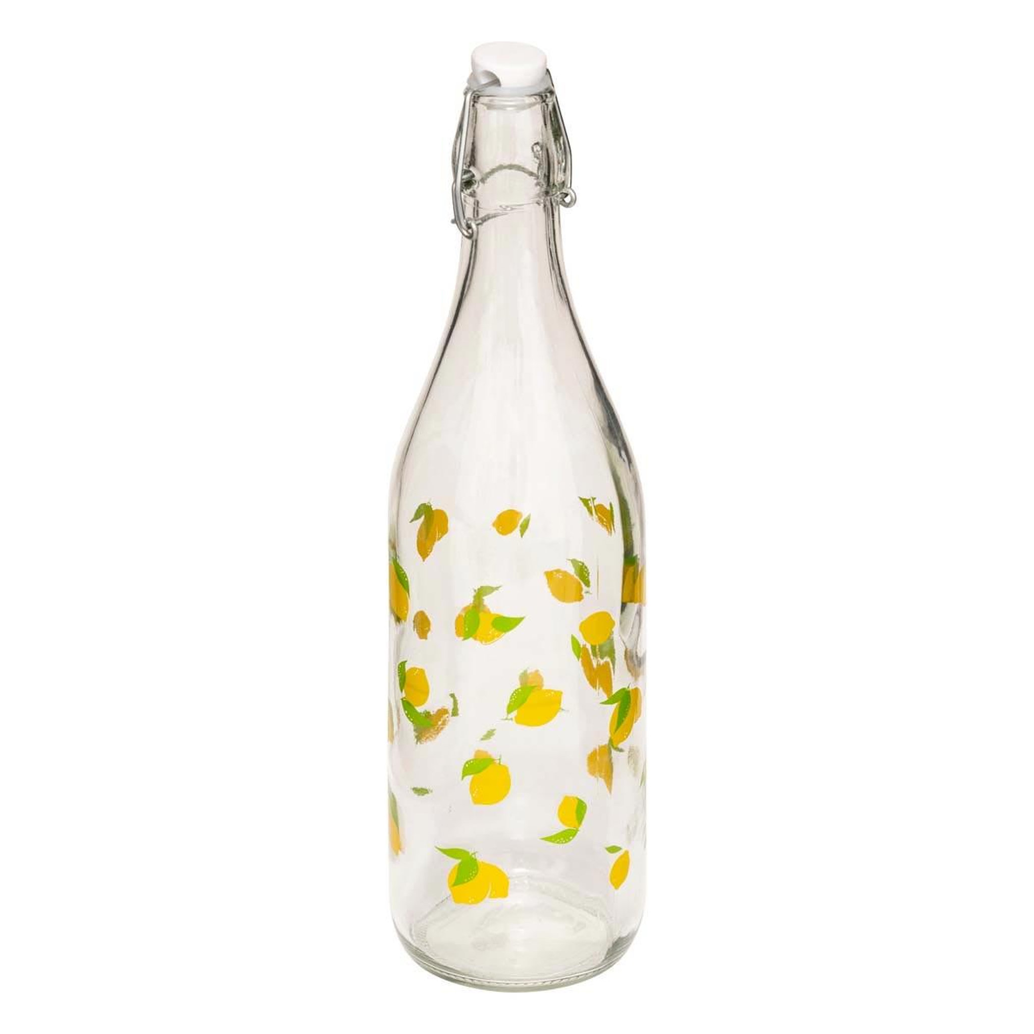 SECRET DE GOURMET Bouteille limonade en verre  citrons  1l transparent