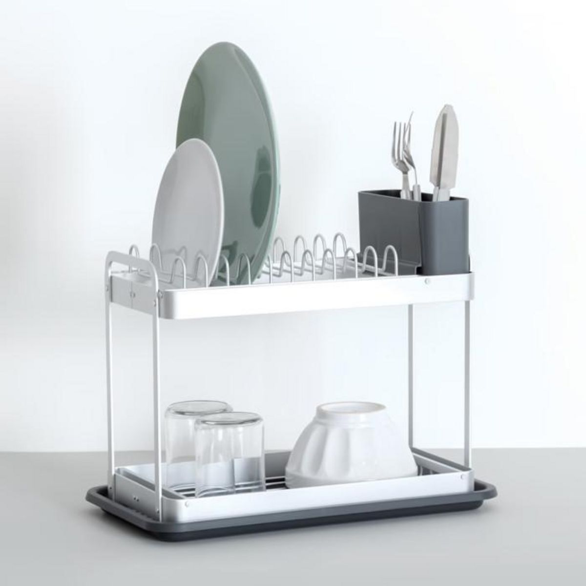 FIVE Égouttoir à Vaisselle  2 Niveaux  42cm Gris