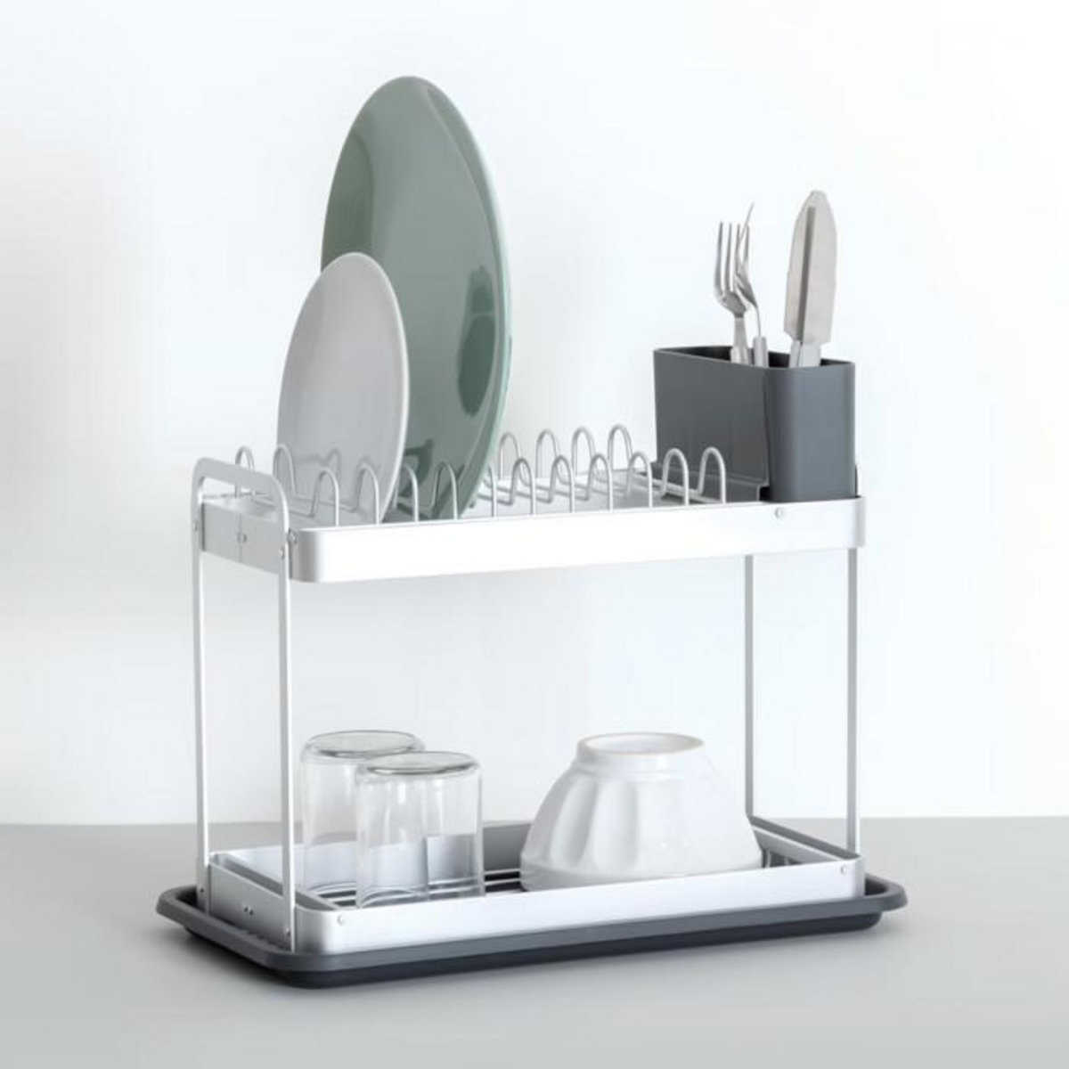 FIVE Égouttoir à Vaisselle  2 Niveaux  42cm Gris