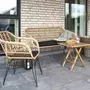 HOUSE NORDIC Table de jardin carrée 50 cm + 2 fauteuils