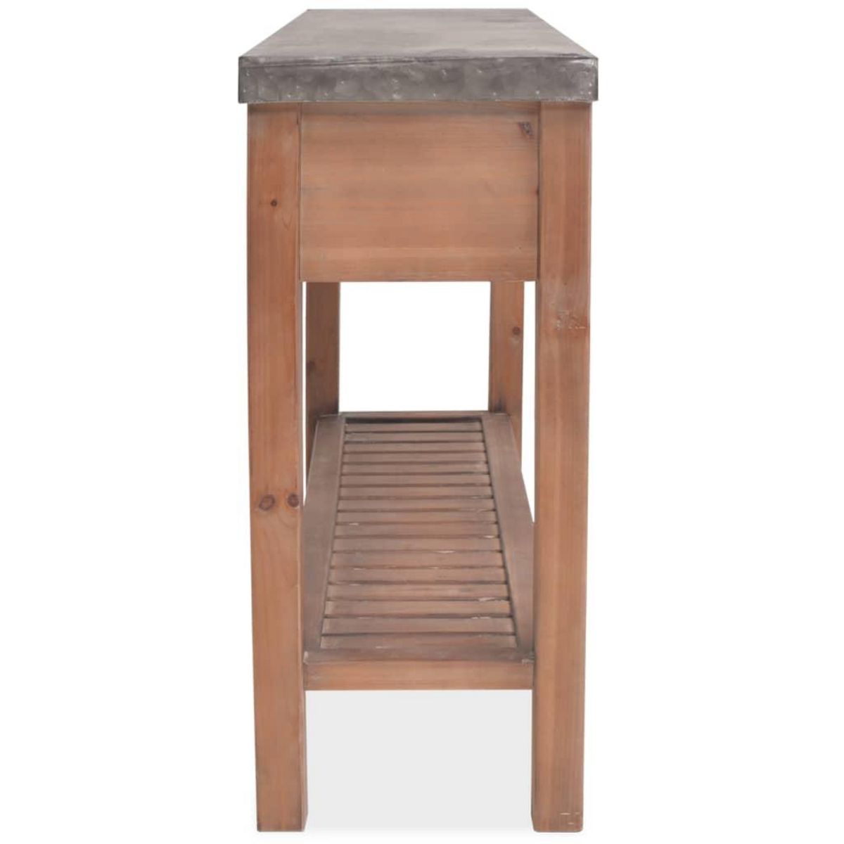 VIDAXL Table console Bois massif de sapin 122 x 35 x 80 cm