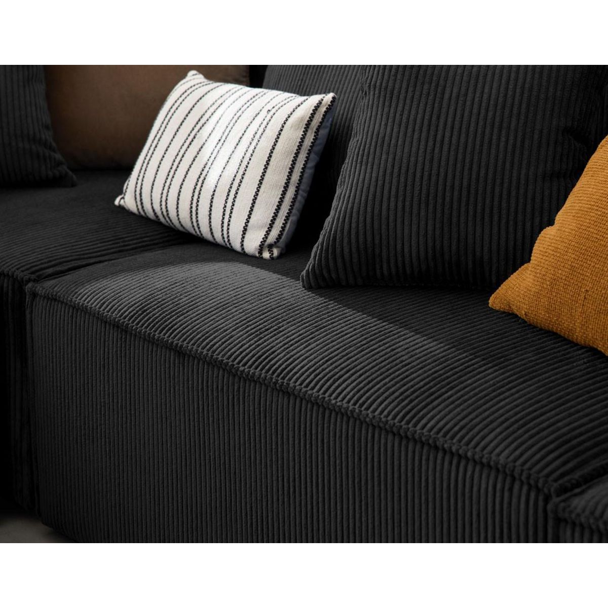 LISA DESIGN Colombine - canapé modulable panoramique - 7 places - en velours côtelé